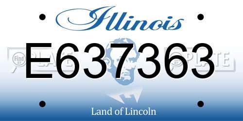 E637363 Illinois License Plate