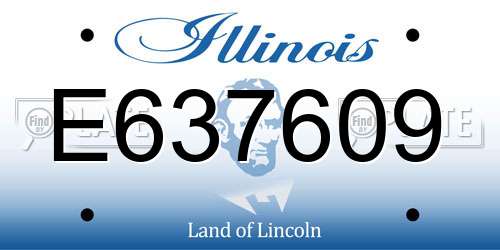 E637609 Illinois License Plate