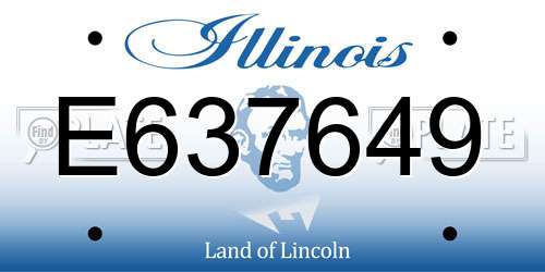 E637649 Illinois License Plate