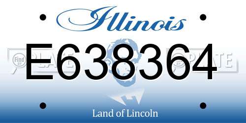 E638364 Illinois License Plate