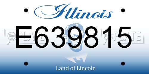 E639815 Illinois License Plate