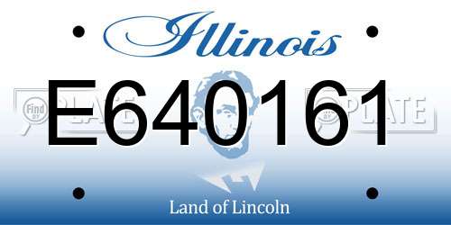 E640161 Illinois License Plate