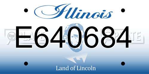 E640684 Illinois License Plate