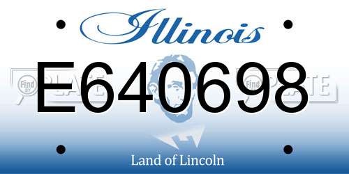 E640698 Illinois License Plate