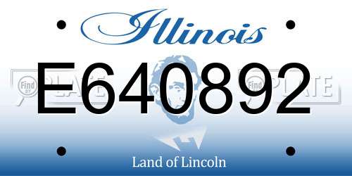 E640892 Illinois License Plate