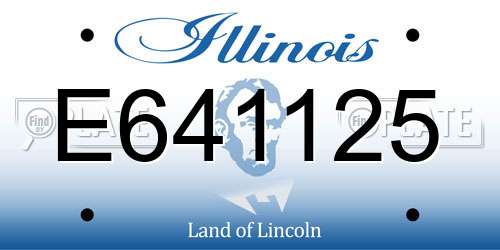 E641125 Illinois License Plate