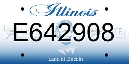 E642908 Illinois License Plate