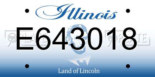 E643018 Illinois License Plate