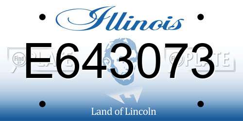 E643073 Illinois License Plate