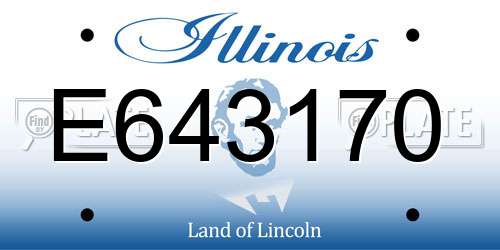E643170 Illinois License Plate