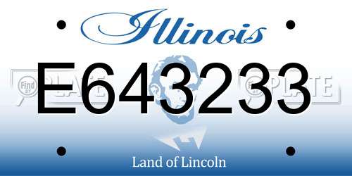 E643233 Illinois License Plate
