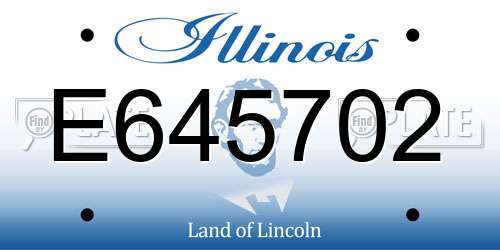 E645702 Illinois License Plate
