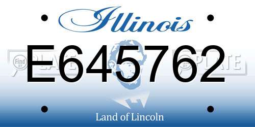 E645762 Illinois License Plate