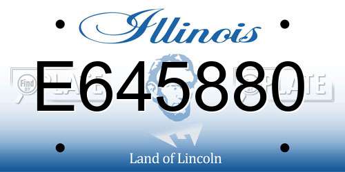 E645880 Illinois License Plate