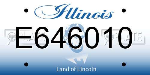 E646010 Illinois License Plate