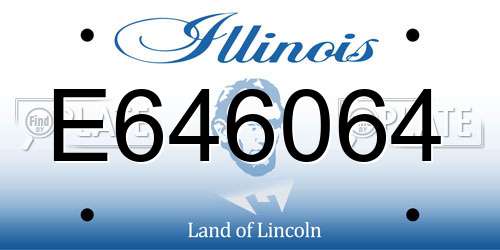 E646064 Illinois License Plate