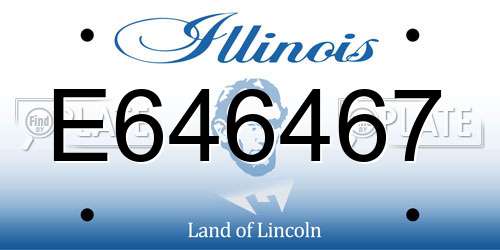 E646467 Illinois License Plate