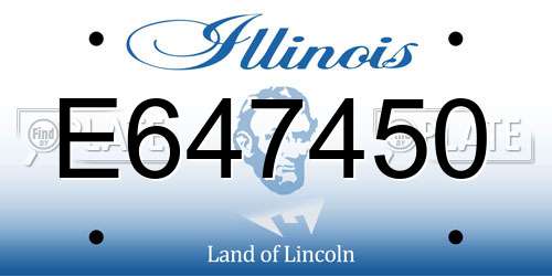 E647450 Illinois License Plate