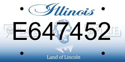 E647452 Illinois License Plate