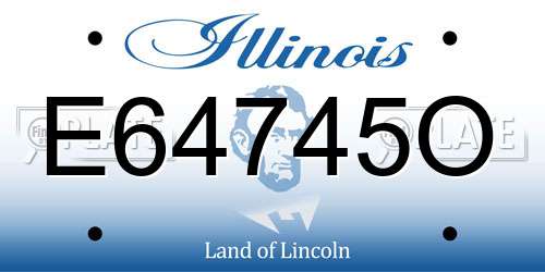 E64745O Illinois License Plate