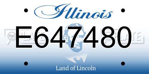 E647480 Illinois License Plate