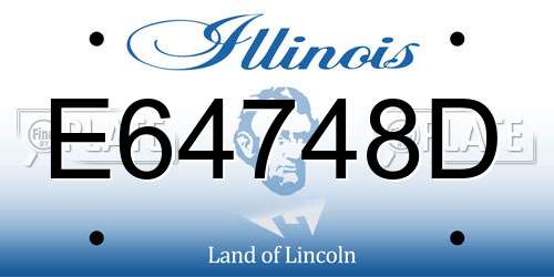 E64748D Illinois License Plate