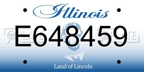 E648459 Illinois License Plate