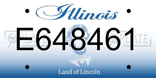 E648461 Illinois License Plate