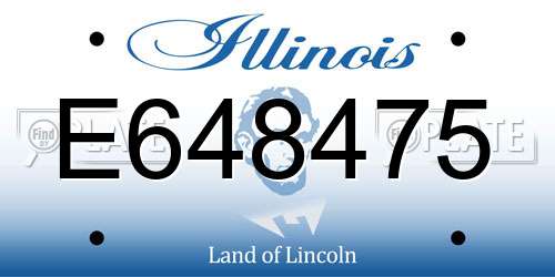 E648475 Illinois License Plate
