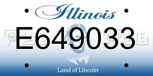E649033 Illinois License Plate