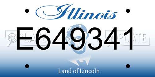 E649341 Illinois License Plate