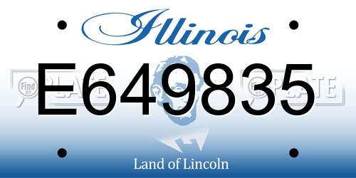 E649835 Illinois License Plate