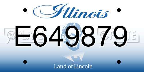 E649879 Illinois License Plate