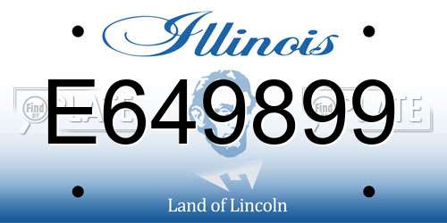 E649899 Illinois License Plate