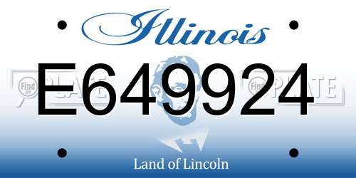 E649924 Illinois License Plate
