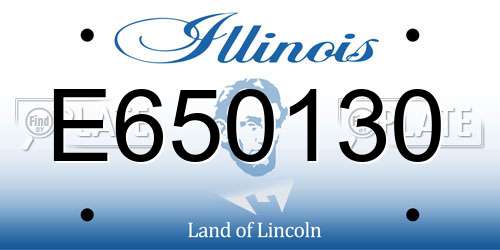 E650130 Illinois License Plate