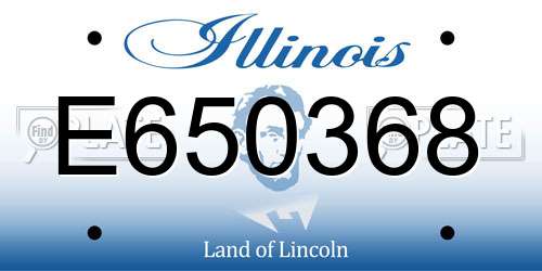 E650368 Illinois License Plate