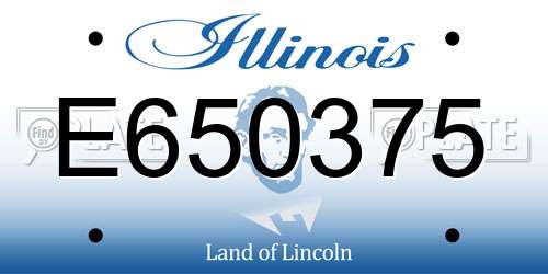 E650375 Illinois License Plate