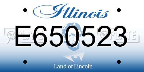 E650523 Illinois License Plate