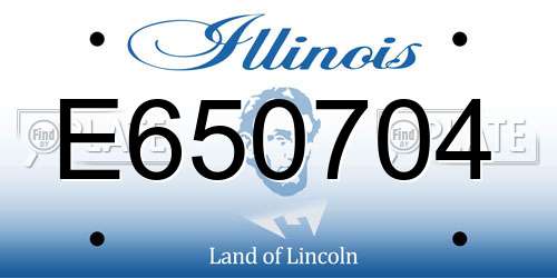 E650704 Illinois License Plate