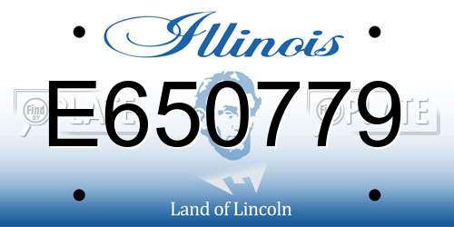 E650779 Illinois License Plate