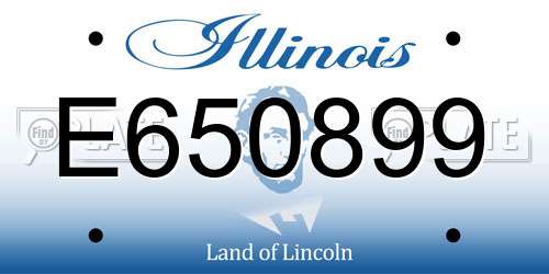 E650899 Illinois License Plate