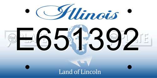 E651392 Illinois License Plate