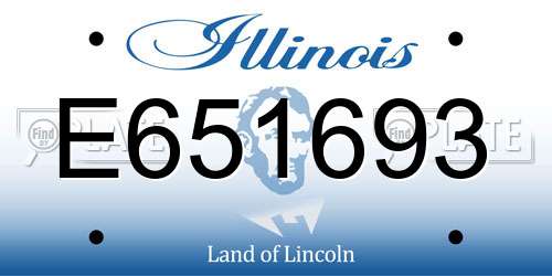 E651693 Illinois License Plate