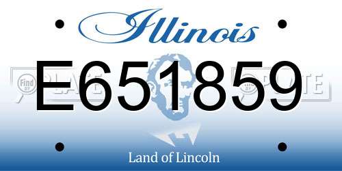 E651859 Illinois License Plate