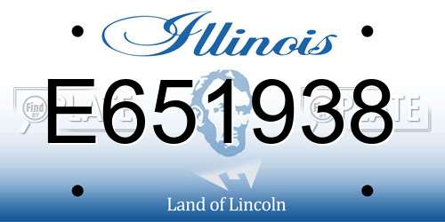 E651938 Illinois License Plate