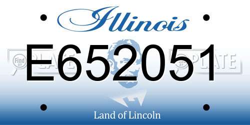 E652051 Illinois License Plate