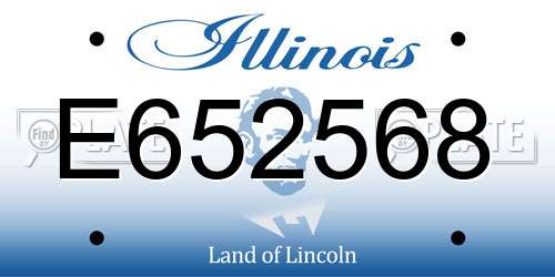 E652568 Illinois License Plate