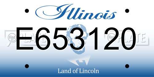 E653120 Illinois License Plate