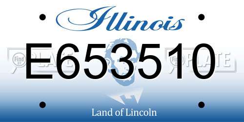 E653510 Illinois License Plate